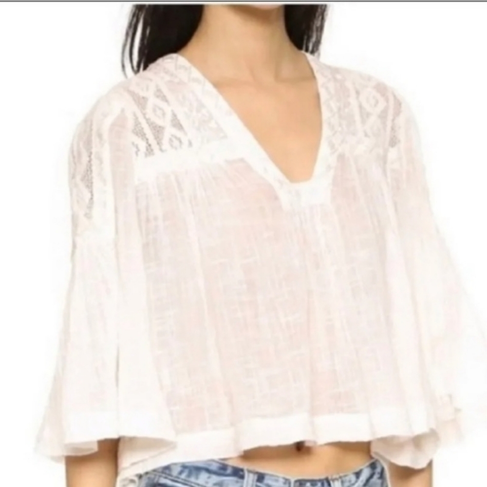Free People Carry Me Away Crochet Top XS